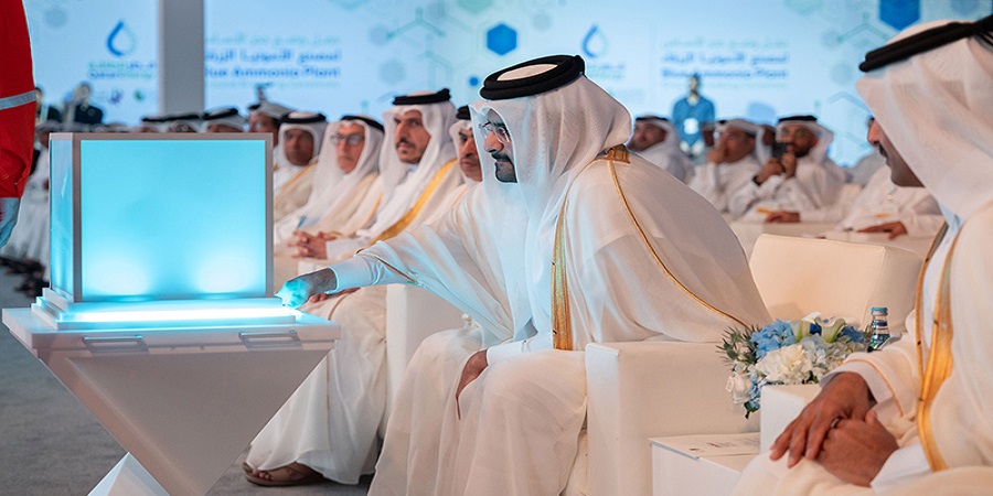 A. Al Thani lays the foundation stone for the blue ammonia plant in Mesaieed Industrial City
