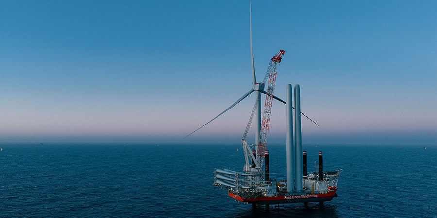 First turbine up at Denmark’s largest offshore wind farm