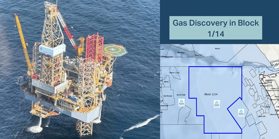 Azule Energy announces gas discovery at Gajajeira-01 well offshore Angola - Block 1/14 